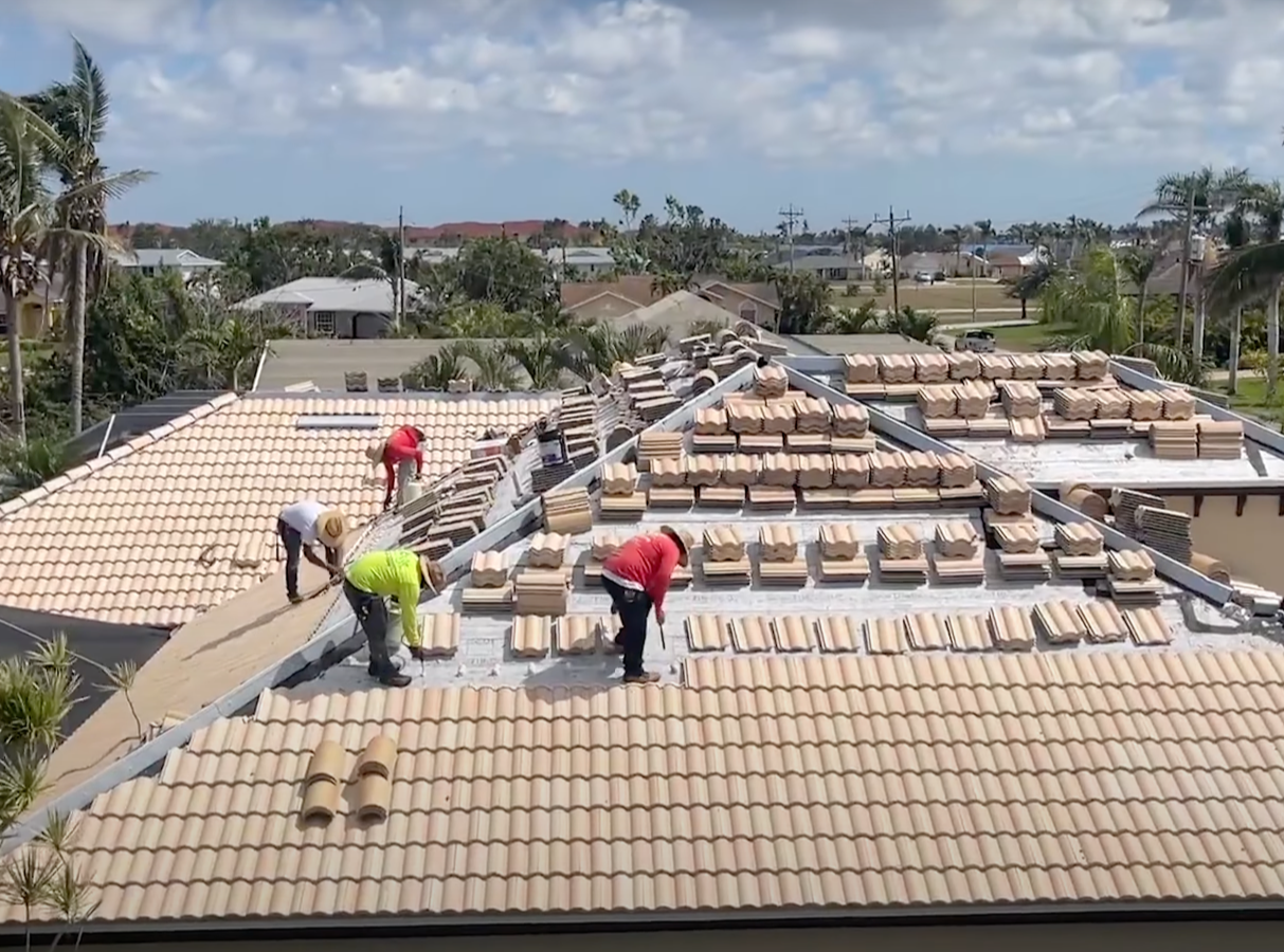 Fast Tile Roof Installation after hurricane Ian in Cape Coral FL